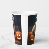 Halloween Shar Pei mit Pumpkins Beängstigend Pappbecher (Rechts)