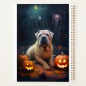 Halloween Shar Pei mit Pumpkins Beängstigend Planer (Rückseite)