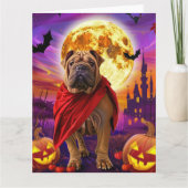 Halloween Shar Pei Vampire Pumpkins Beängstigend Karte (Vorderseite)