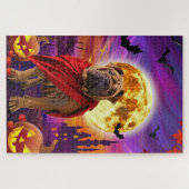 Halloween Shar Pei Vampire Pumpkins Beängstigend Puzzle (Horizontal)