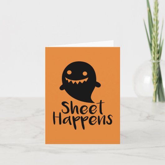 Halloween Sheet Happens Karte (Vorderseite)