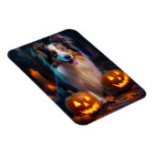 Halloween Shetland Sheepdog mit Pumpkins Beängstig Magnet (Rechte Seite)
