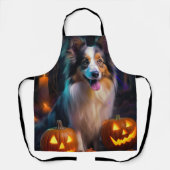 Halloween Shetland Sheepdog mit Pumpkins Beängstig Schürze (Vorderseite)