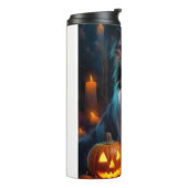 Halloween Shetland Sheepdog mit Pumpkins Beängstig Thermosbecher (Nach links gedreht)