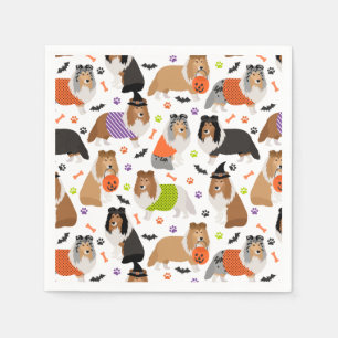 Halloween Shetland Sheepdog Sheltie Serviette