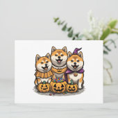 Halloween Shiba Inu Hunde Einladung (Stehend Vorderseite)