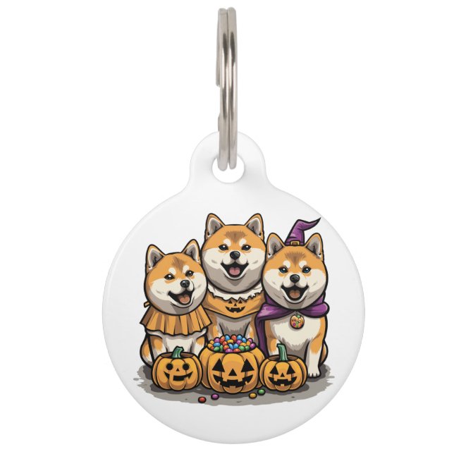 Halloween Shiba Inu Hunde Haustiermarke (Vorderseite)