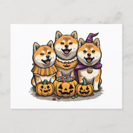 Halloween Shiba Inu Hunde Postkarte