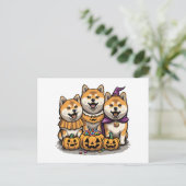 Halloween Shiba Inu Hunde Postkarte (Stehend Vorderseite)