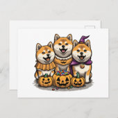 Halloween Shiba Inu Hunde Postkarte (Vorne/Hinten)