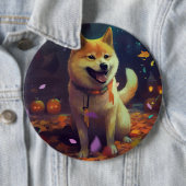 Halloween Shiba Inu mit Pumpkins Beängstigend Button (Beispiel)