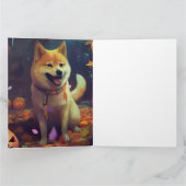 Halloween Shiba Inu mit Pumpkins Beängstigend Karte (Innenseite)