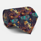 Halloween Shiba Inu mit Pumpkins Beängstigend Krawatte (Gerollt)