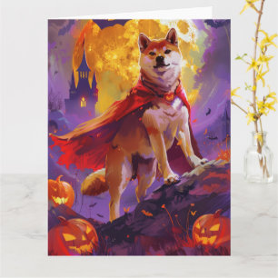 Halloween Shiba Inu Vampir-Kürbisse Gruselig Karte