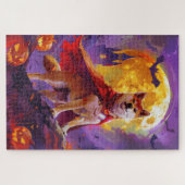 Halloween Shiba Inu Vampire Pumpkins Beängstigend Puzzle (Horizontal)