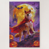 Halloween Shiba Inu Vampire Pumpkins Beängstigend Puzzle (Vertikal)