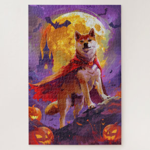 Halloween Shiba Inu Vampire Pumpkins Beängstigend Puzzle