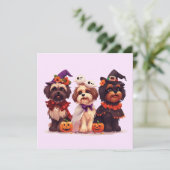 Halloween Shih Tzu Dogs Einladung (Stehend Vorderseite)