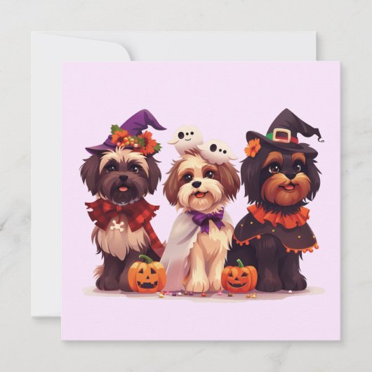 Halloween Shih Tzu Dogs Einladung (Vorderseite)
