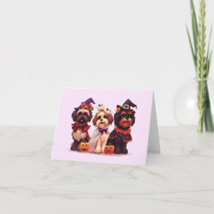 Halloween Shih Tzu Dogs Feiertagskarte