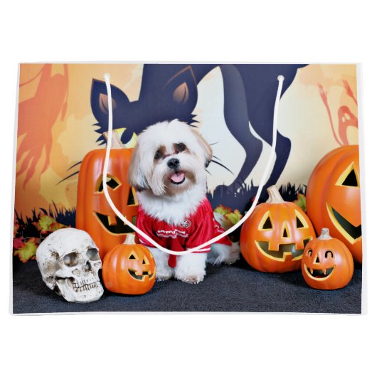 Halloween - Shih Tzu - Jhanggoon Große Geschenktüte (Vorderseite)