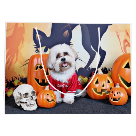 Halloween - Shih Tzu - Jhanggoon Große Geschenktüte (Rückseite)