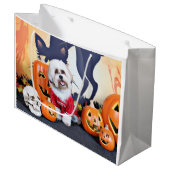 Halloween - Shih Tzu - Jhanggoon Große Geschenktüte (Vorderseite Schrägansicht)