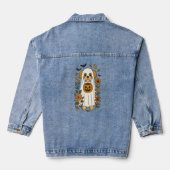 Halloween Shih Tzu mit Herbst-Blume Jeansjacke (Rückseite)