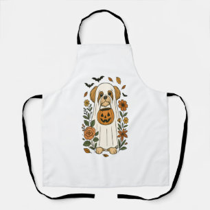 Halloween Shih Tzu mit Herbst-Blume Schürze