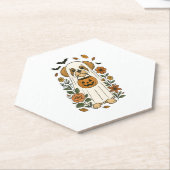 Halloween Shih Tzu mit Herbst-Blume Untersetzer (angewinkelt)