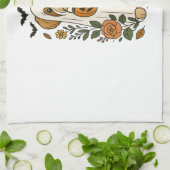 Halloween Shih Tzu mit Herbstblumen Geschirrtuch (Gefaltet)