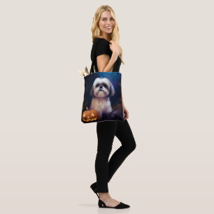 Halloween Shih Tzu mit Kürbissen Gruselig Tasche