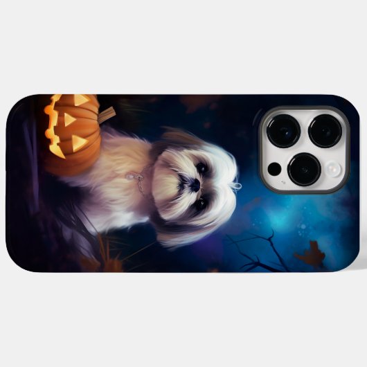 Halloween Shih Tzu mit Pumpkins Beängstigend Case-Mate iPhone Hülle (Rückseite (Horizontal))