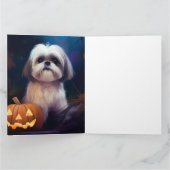 Halloween Shih Tzu mit Pumpkins Beängstigend Karte (Innenseite)