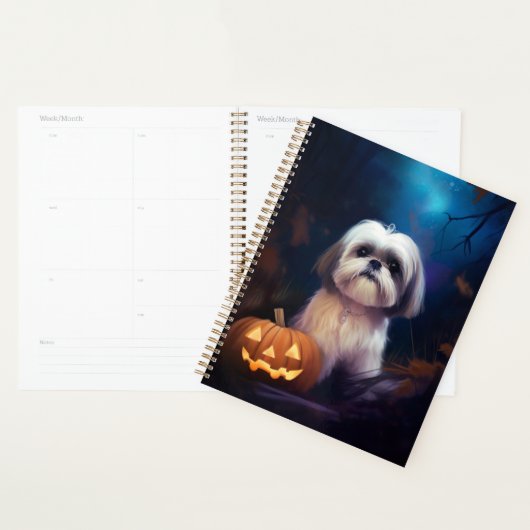 Halloween Shih Tzu mit Pumpkins Beängstigend Planer (Anzeige)