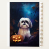 Halloween Shih Tzu mit Pumpkins Beängstigend Planer (Rückseite)