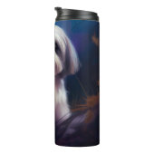 Halloween Shih Tzu mit Pumpkins Beängstigend Thermosbecher (Nach rechts gedreht)