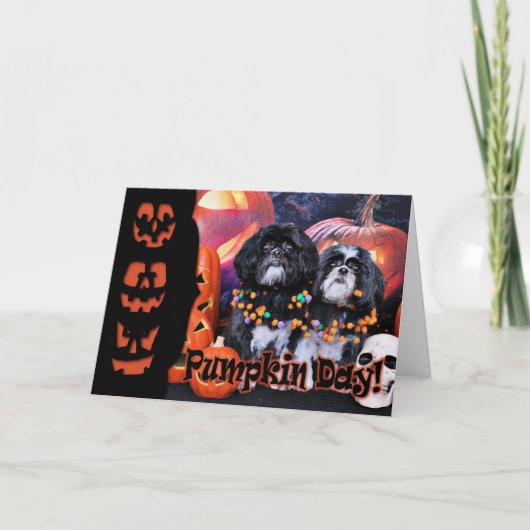 Halloween - Shih Tzu - Ruffles Riley Karte (Vorderseite)