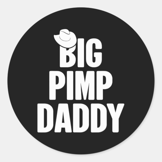Halloween Shirt Big Pimp Daddy Pimp Kostüm Party Runder Aufkleber (Vorderseite)