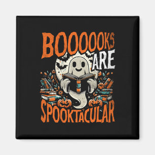 Halloween Shirt Buch Lover Design Ghost mit Bücher Magnet