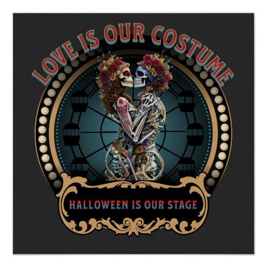 Halloween-Shirt | Dancing Skeleton T-Shirt | Kaffe Poster (Vorderseite)