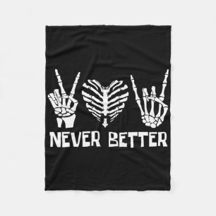 Halloween Shirt für Frauen nie besser Skelett Fu Fleecedecke