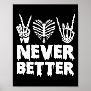 Halloween Shirt für Frauen nie besser Skelett Fu Poster