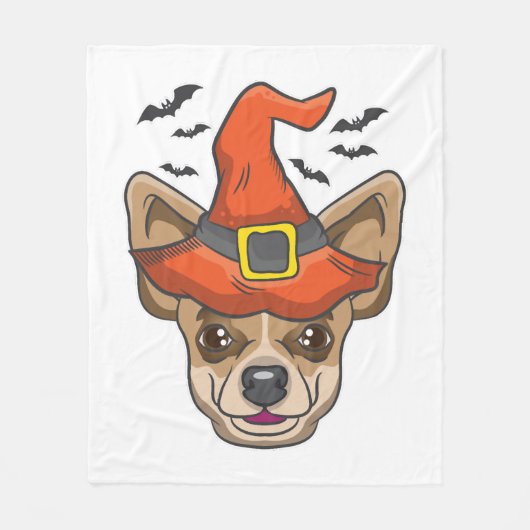Halloween Shirt Hexenhuahua Kostümgeschenk Fleecedecke (Vorderseite)