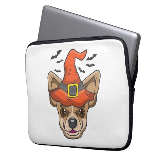 Halloween Shirt Hexenhuahua Kostümgeschenk Laptopschutzhülle (Vorderseite Links)