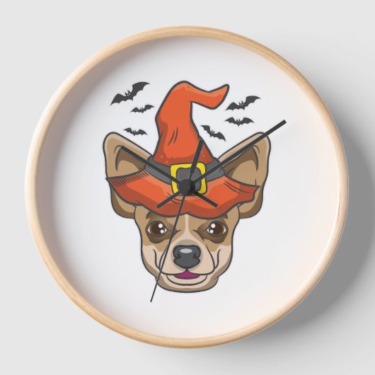 Halloween Shirt Hexenhuahua Kostümgeschenk Uhr (Vorderseite)