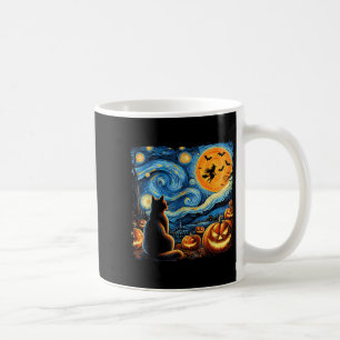 Halloween-Shirt Männer Frauen Schwarze Katze Kürbi Kaffeetasse