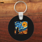 Halloween Shirt Men Women Black Cat Pumpkins Bats Schlüsselanhänger (Vorderseite)