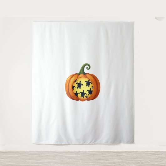 Halloween Shirt Pumpkin Turtle Sea Halloween Costu Wandteppich (Vorderseite)