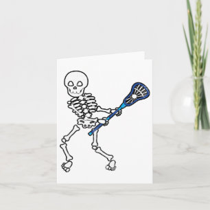 Halloween Shirt Skeleton Lacrosse Sport Player Cos Karte